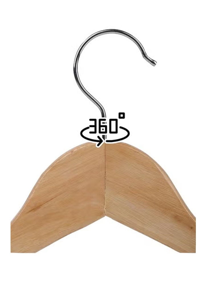 NKX Pack of 10 High Quality Wooden Suit and Pants Rack with Shoulder Notches Hangers - Image 5
