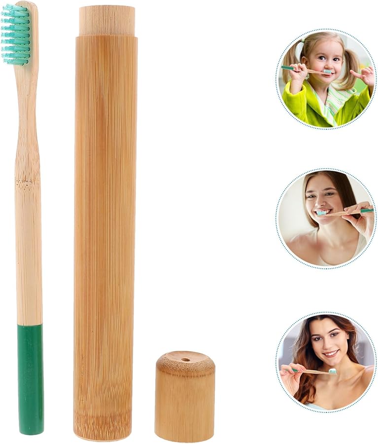 Biodegradable Toothbrush Set With Travel Tube For Adults Kids Sustainable Oral Care Random Color - Image 5