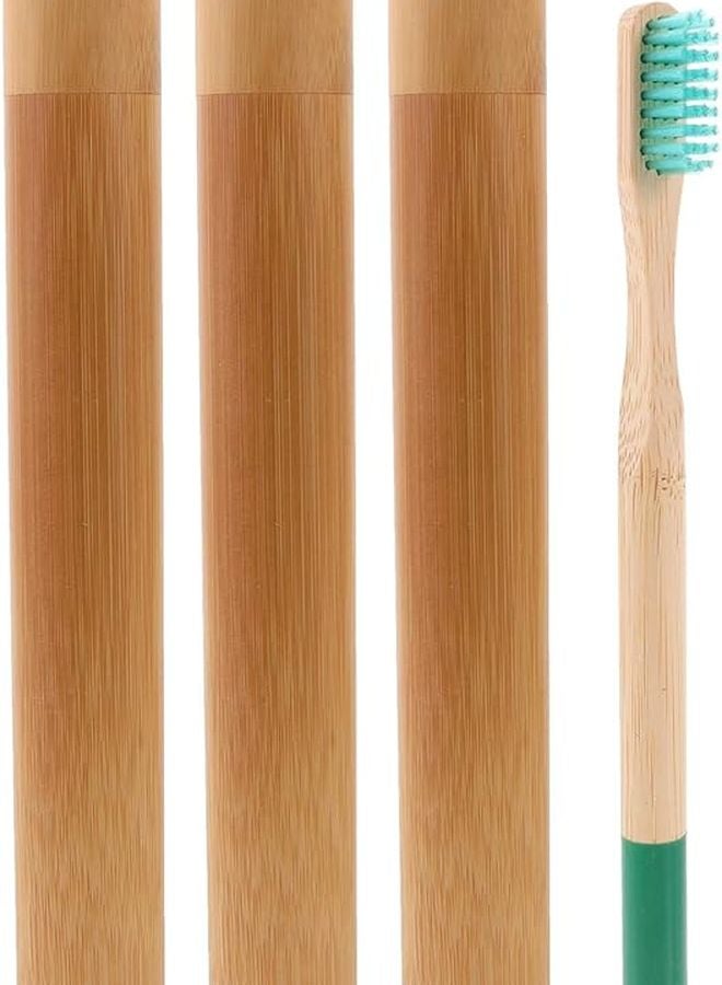 Biodegradable Toothbrush Set With Travel Tube For Adults Kids Sustainable Oral Care Random Color - Image 2