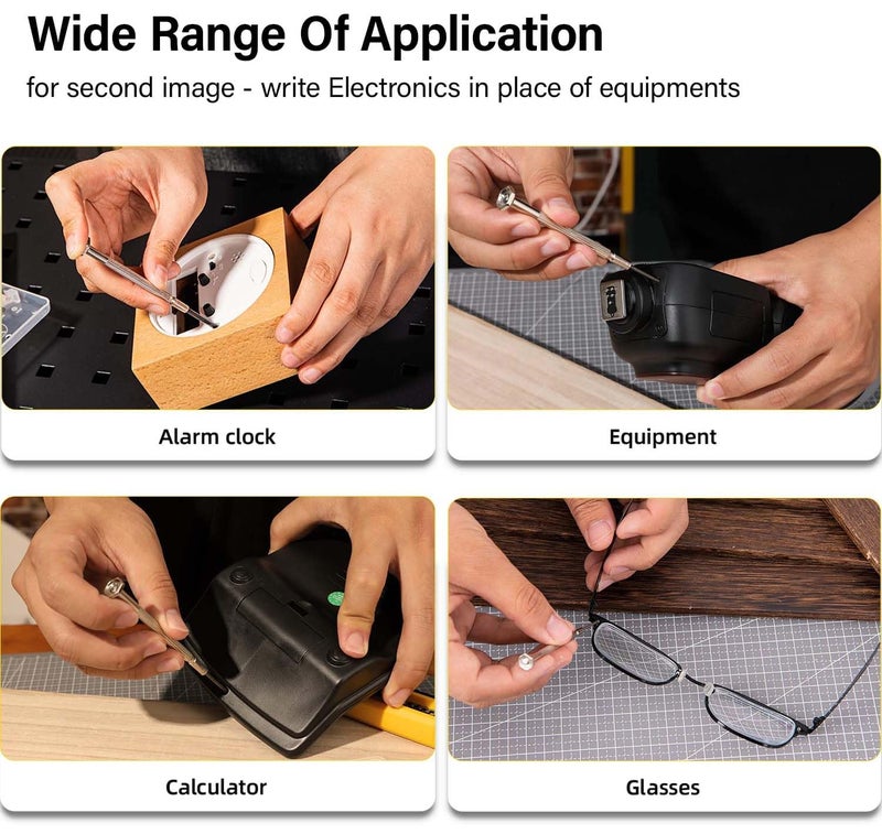 6 Pcs Precision Screwdriver Set with Magnetic Tip Cr-V Material Rotatable Cap Nickel-Plated Handle Carbon Steel Repair Tool Kit for Toys Watches Glasses Instruments (Pack of 1, Silver)  - Image 4