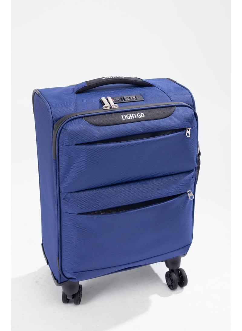 LIGHTGO 6947 cabin size Suitcase carry on Suitcase soft spinner luggage 20inch with TSA lock waterproof zipper travel case Navy color ultra-light case - Image 4