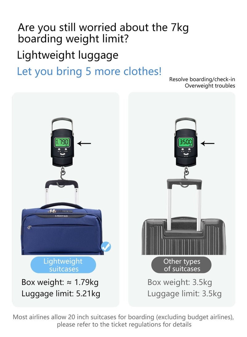 LIGHTGO 6947 cabin size Suitcase carry on Suitcase soft spinner luggage 20inch with TSA lock waterproof zipper travel case Navy color ultra-light case - Image 2