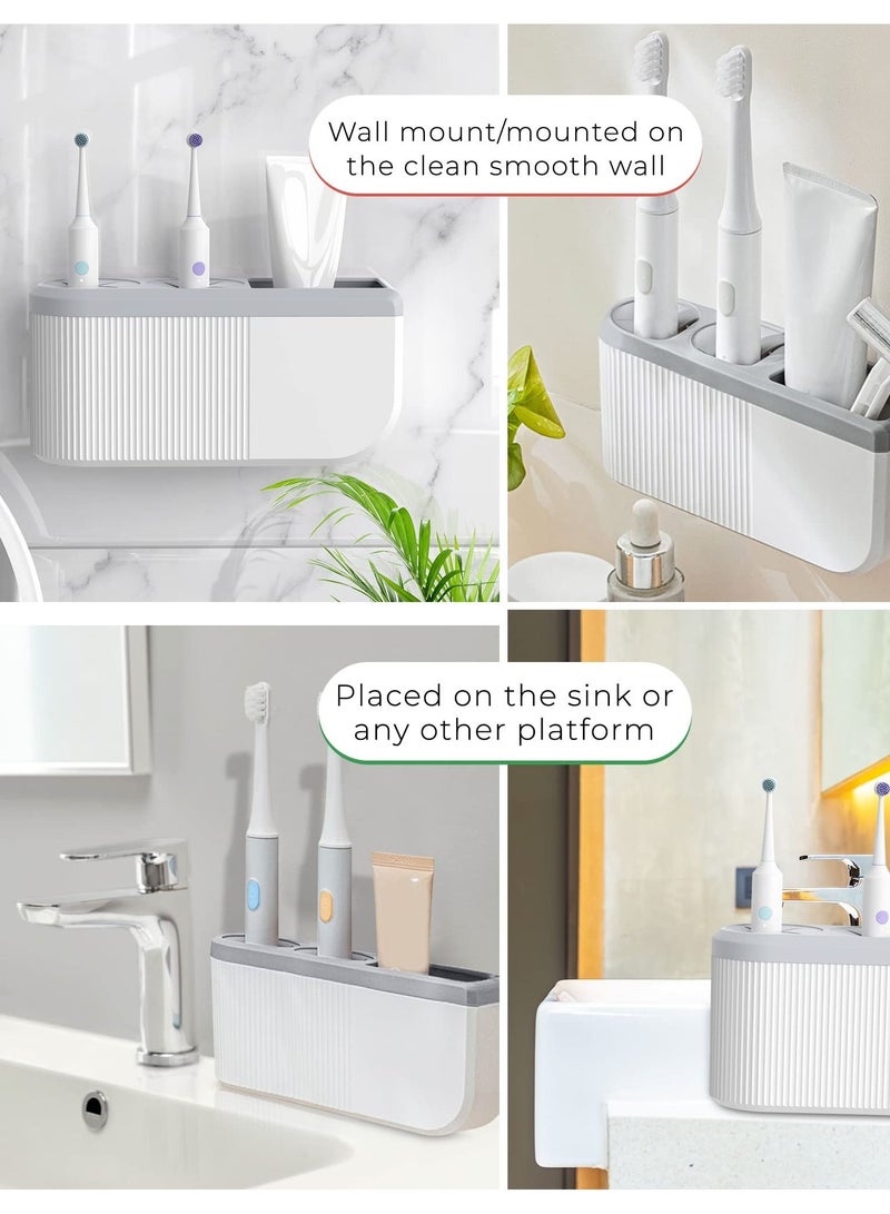 Excefore Large Wall Mounted Toothbrush Holder, Easy Installation, Multifunctional; Electric Toothbrush Holder, Toothbrush Holder - Image 3