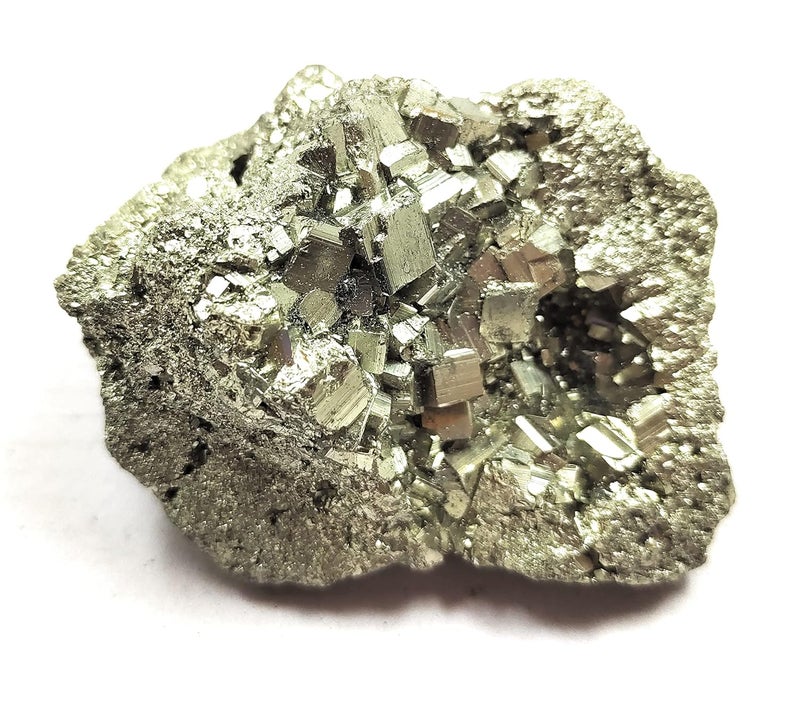Rocksmins Rocksmins Natural Rough Golden Pyrite Crystal Fools Gold Peru Stone Single Piece Cluster for attract Wealth Money Business Luck Abundance Prosperity Vastu  - Image 1