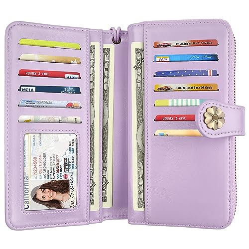 Coco Rossi Women Wallets Multi Card Case Wallet Clutch Wallet Card Holder Organizer Ladies Purse Wrist strap Purse, White Daisy - Image 2