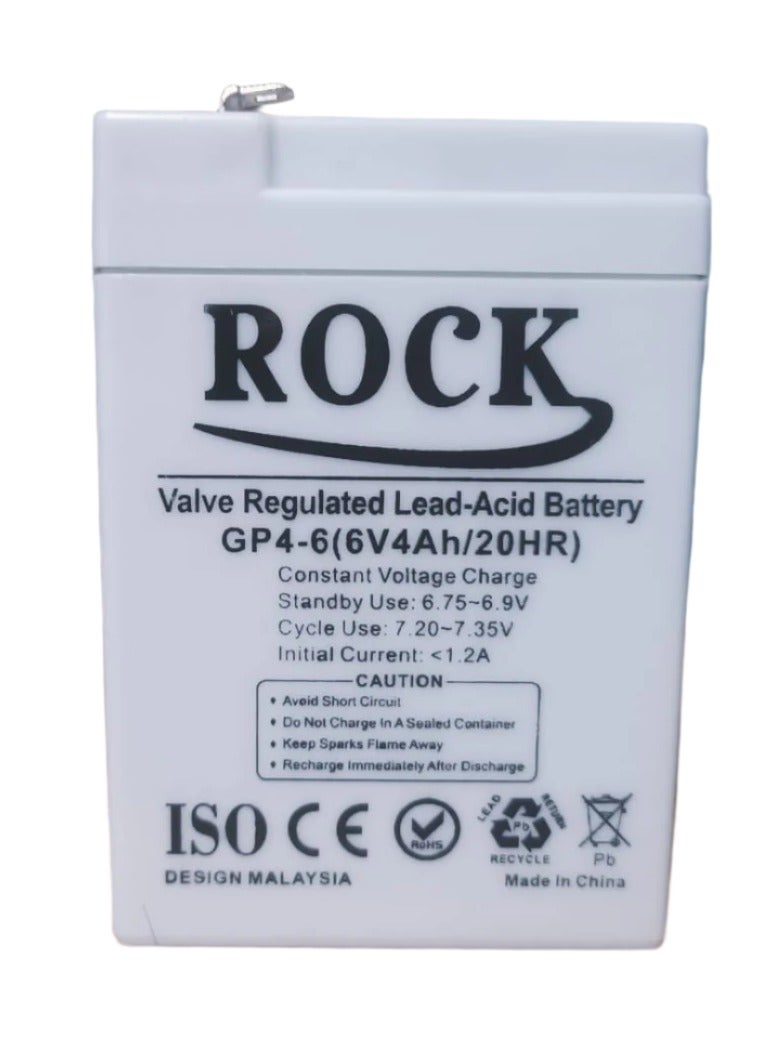 ROCK BATTERY 6 VOLT - 4 AH  - Image 1