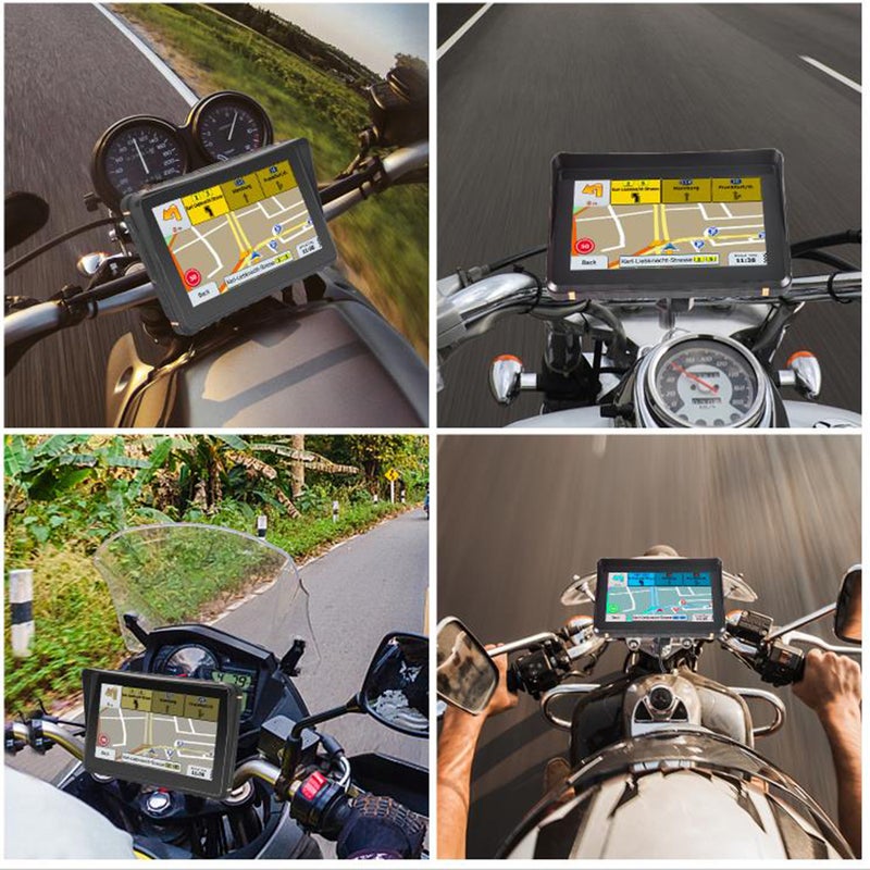 نظام تحديد المواقع العالمي (GPS) مائي للسيارة/دراجة نارية 2 في 1، نظام تحديد المواقع العالمي للسيارات، نظام تحديد المواقع الفضائي للدراجات النارية مع مجموعة التركيب، تذكير بالاتجاه عن طريق الصوت للتدوير، مسارات GPS للشاحنات، خريطة أمريكا الشمالية - Image 4