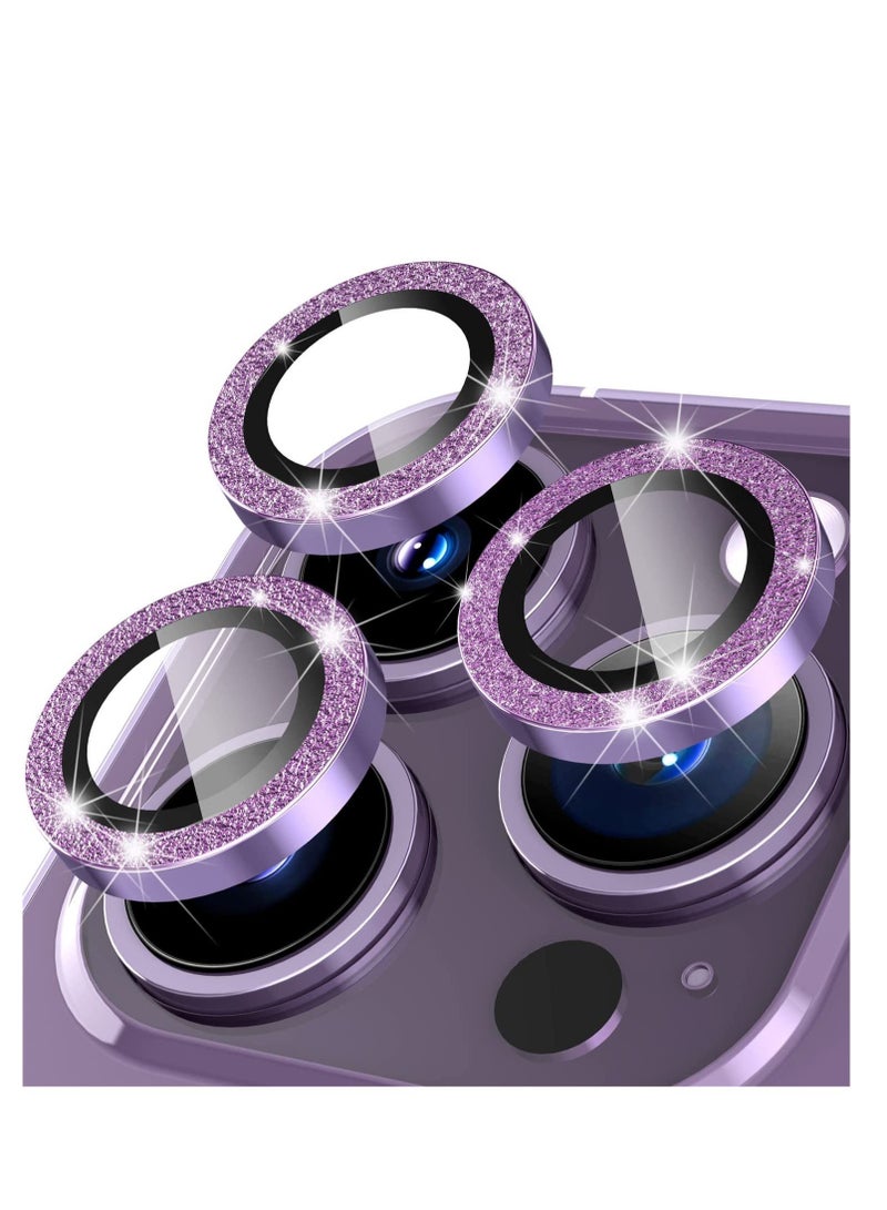 ELTRAZONE for iPhone 14 Pro 6.1 inch / 14 Pro Max 6.7 inch Camera Lens Protector, Camera Cover Tempered Glass for iPhone 14 Pro Max/for iPhone 14 Pro [Glitter Diamonds] - Bling -Purple - Image 1