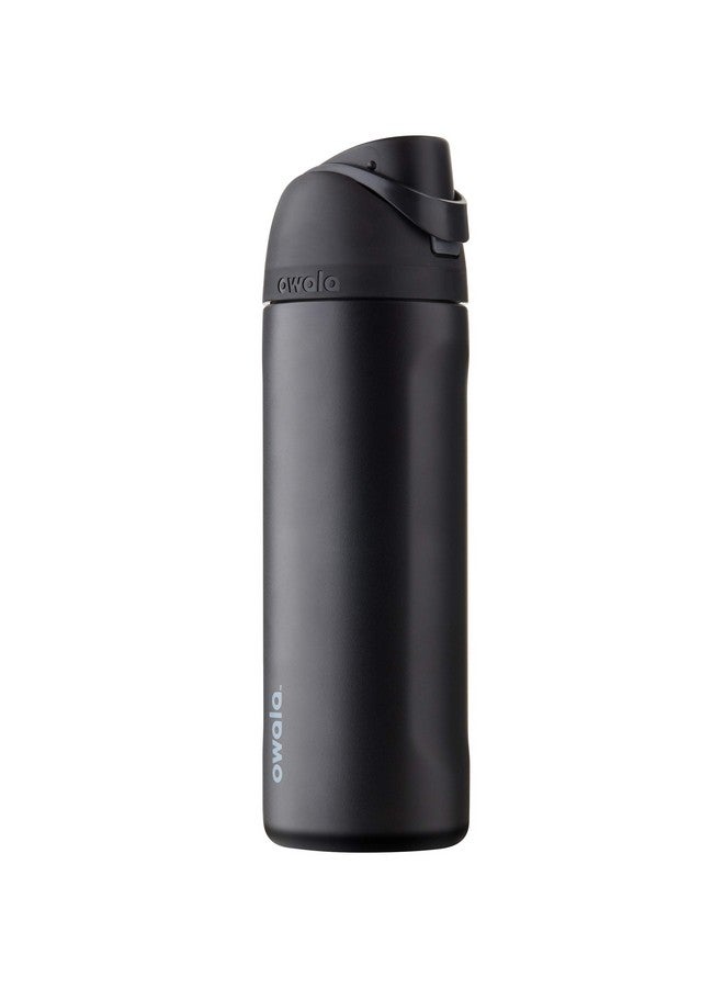 Owala Owala FreeSip Insulated Stainless Steel Water Bottle with Straw for Sports, Travel, and School BPA-Free Sports Water Bottle, 24 oz, Very, Very Dark  - Image 1
