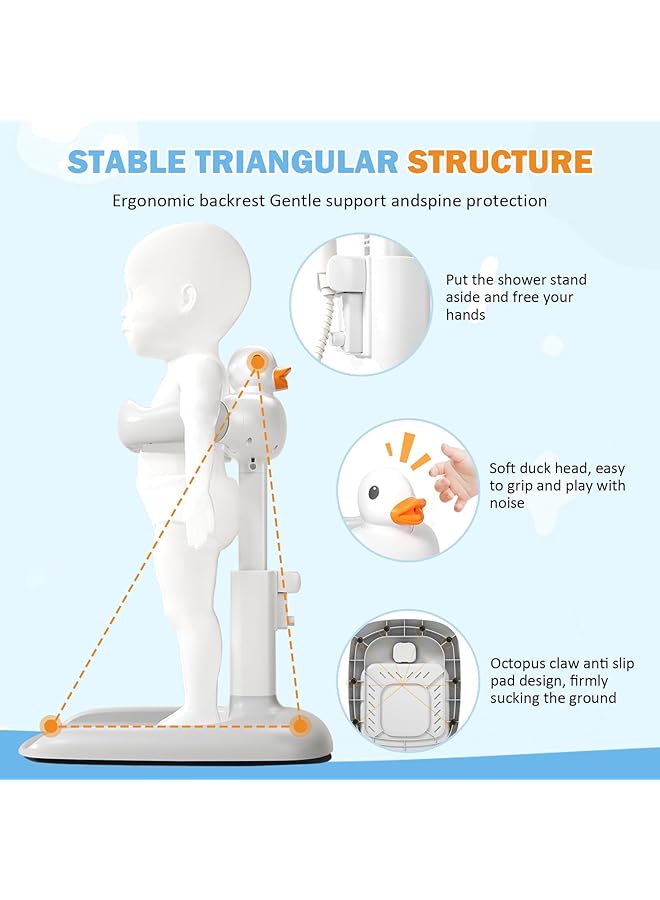 Baby Bath With Shower Stand Support Adjustable Toddler Shower Stand For Babies Baby Shower Standing Support & Anti Slip Anti Dumping Easy To Clean Ideal Gift For Infants 6 36 Months (1#) - Image 4