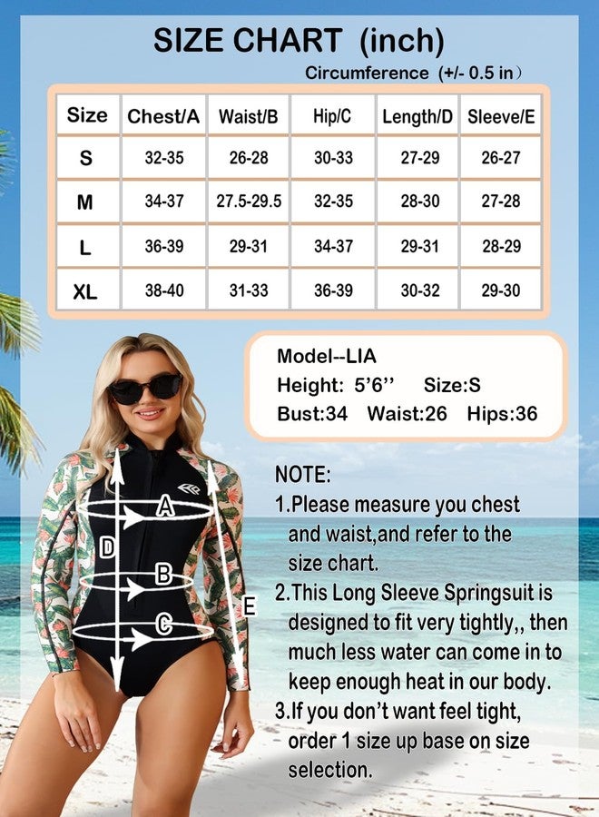 AnParc Wetsuit Women 1.5mm Neoprene, Shorty Wet Suit for Women Cold Water Swimming Long Sleeve Diving Suits with Front Zipper UV Protection for Swimming Diving Snorkeling - Image 4