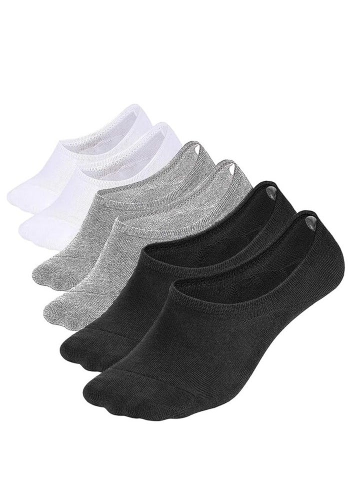 Tango - 6 Pairs mens ultra low cut socks - no show liners - cotton non-slip sock - free size EU 40 to 45 (MULTI - 6 pairs pack, 6) - Image 1