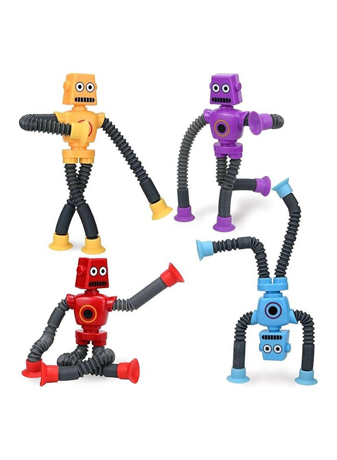 Toyland ألعاب تويلاند أنابيب بوب روبوت ألعاب مضغوطة (4 عبوات)، لعبة روبوتية بكوب شفط تلسكوبي، مهارات حركية دقيقة للأطفال الصغار وتعلم إبداعي، ألعاب حسية للأطفال المصابين بالتوحد من عمر 3-6 سنوات، هدايا حفلات للأولاد والبنات - Image 1