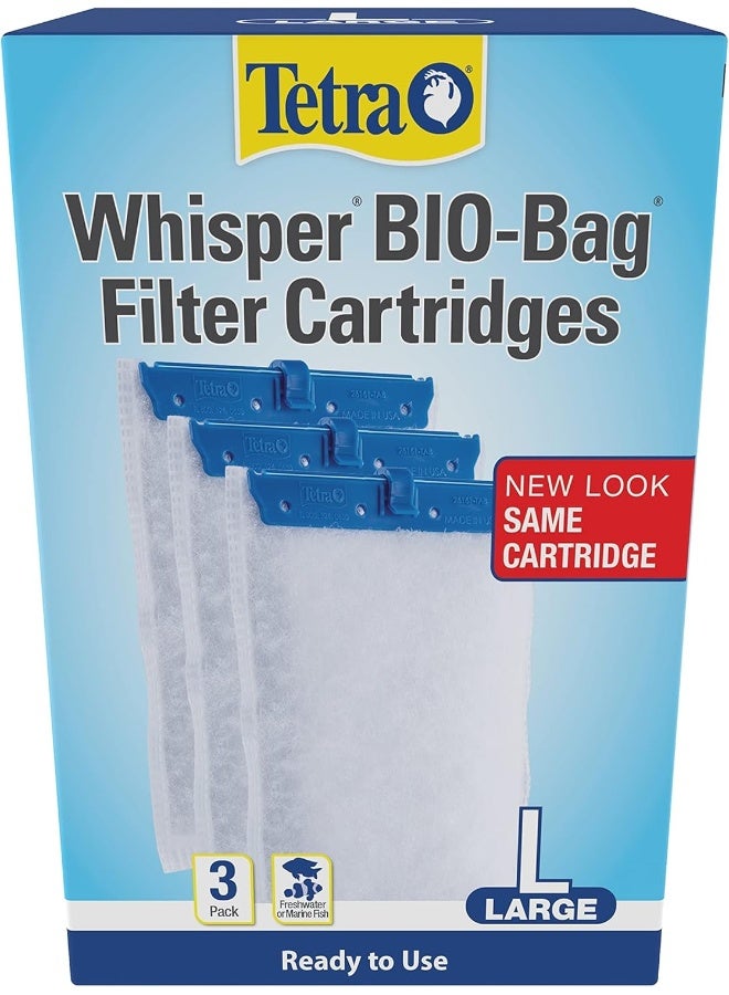 Tetra Whisper Bio-Bag Disposable Filter Cartridge 3 Count, For Aquariums, Large - Image 1