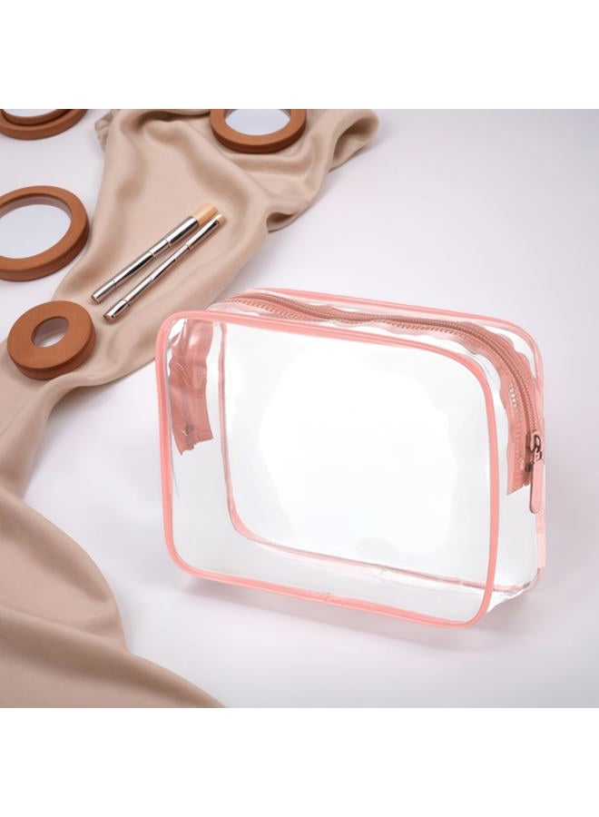 Tergy Clear Cosmetics Bags for Women Men Waterproof Toiletry Bags PVC Makeup Bags Organizer Case with Zipper for Travel Bathroom, 20 Pink Colors, Waterproof Bags - Image 5