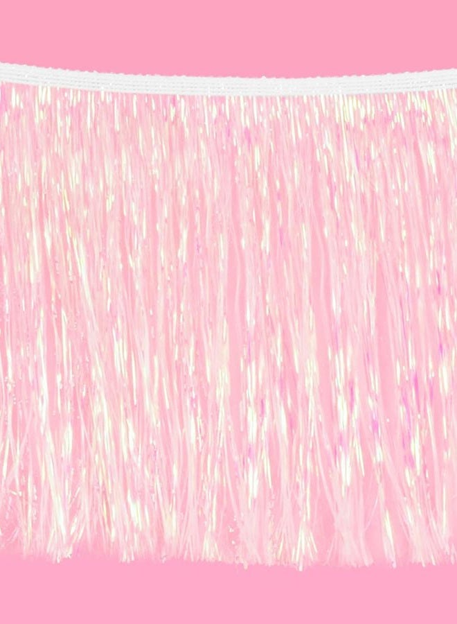 xo, Fetti White Iridescent Fringe Banner - 5 Ft. | Bachelorette Party Decorations, Birthday Party Decor, Baby Shower Supplies, Photo Booth Banner Backdrop - Image 3