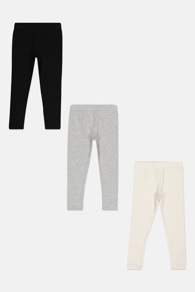 English Laundry Toddlers Girl 3 Pieces Plain Pull On Leggings, Multicolor - Image 2