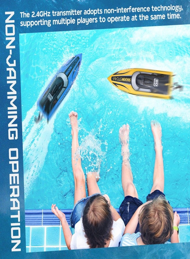 BEZGAR RC Boat - 32+ KPH Remote Control Boat for Pool, Lake & Salt Water, 2.4GHz Fast Speed Boats for Adults & Kids, Summer Water Beach Toys, Birthday Gifts for Boys Age 8+ Years Old - Blue - Image 2