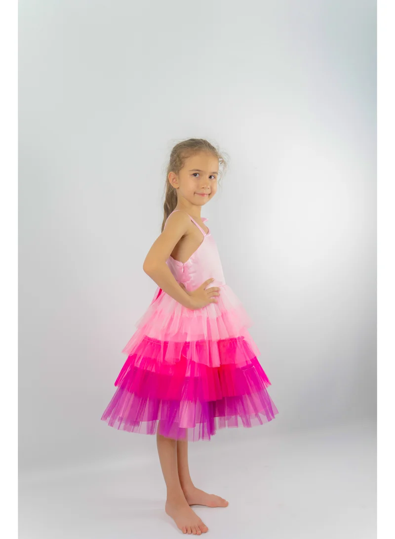 D'Daniela D'Daniela Emelly Colorful Party Dress Pink