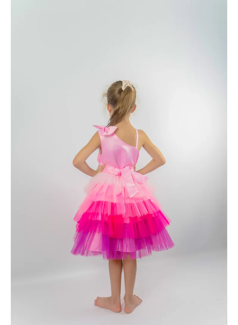 D'Daniela D'Daniela Emelly Colorful Party Dress Pink
