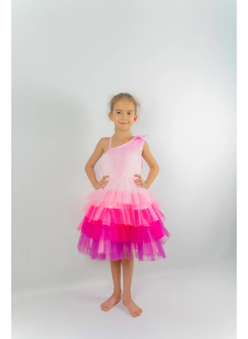 D'Daniela D'Daniela Emelly Colorful Party Dress Pink