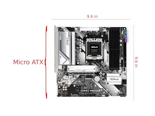 ASRock A620M Pro RS Socket AM5 MicroATX Motherboard Supports AMD Ryzen 900080007000 Series DDR5 7200 OC 621 Power Phase Dual M2 Dual USB TypeC - Image 3