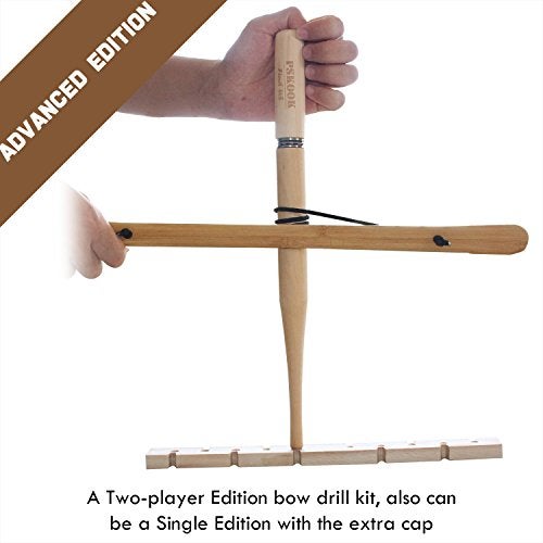 PSKOOK Bow Drill Kit Fire Starter, Primitive Wood, Survival Practice Friction Fire Tool for Scout Outdoor Activity Teaching, Outward Bound Training, Wildness Survival Training Beginner(Two-Player) - Image 3