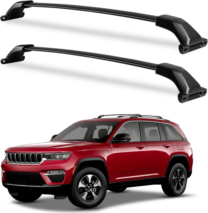 Wonderdriver Roof Rack Cross Bars Compatible with Jeep Grand Cherokee L 20212025 and 2022 2023 2024 2025 Grand Cherokee WL Heavy Duty 260lb Aluminum Crossbar Racks Roof Rail Rooftop Luggage Canoe
