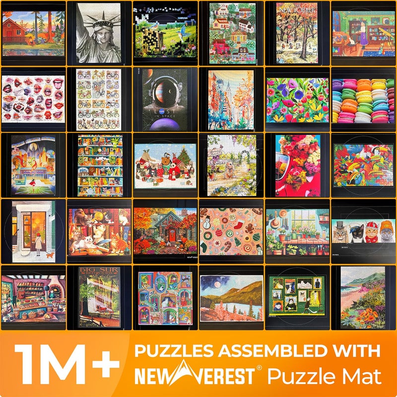 Newverest The Original Newverest Jigsaw Puzzle Mat Roll Up, Saver Pad 46â€ x 26â€ Portable Keeper Up to 1500 Pieces with Non-Slip Rubber Bottom & Smooth Top + 3 Puzzle Sorting Trays & Travel-Friendly Storage Bag - Image 2