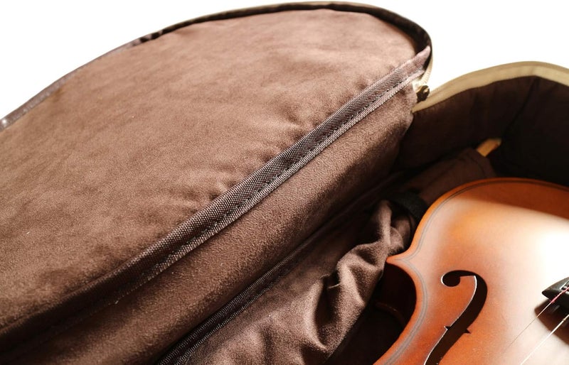 MUSIC FIRST Original Design, Fit for 3/4 and 4/4 Full Size Violin, Waterproof, 18mm Padded Space Grey Ballistic Nylon Violin Bag, Soft Violin Case, Violin Backpack, Max bow length 74cm (29 inch) - Image 4