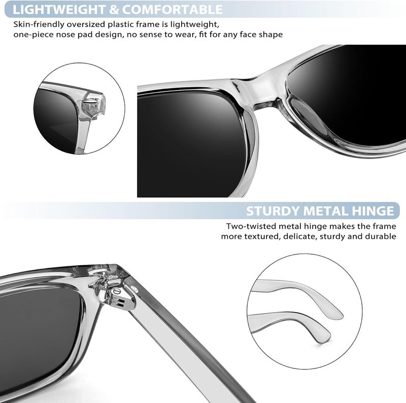 Joopin Square Sunglasses Men Women Polarized UV Protection Classic Trendy Lightweight Designer Sun Glasses for Driving Fishing Hiking Golf - Image 4