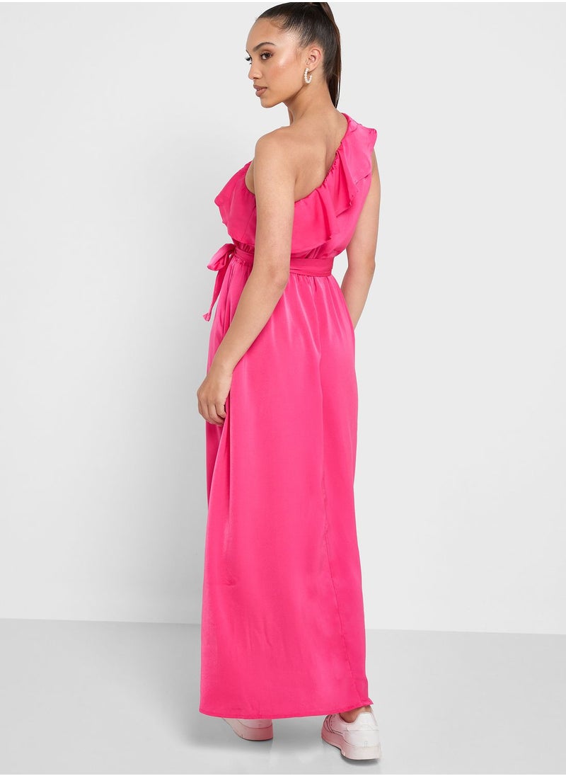 Ginger - One Shoulder Ruffled Dress - Image 1