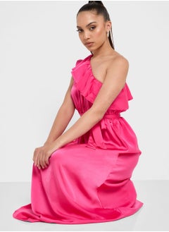 One Shoulder Ruffled Dress
