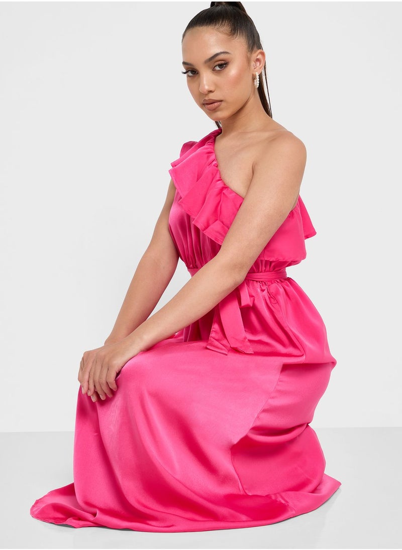 Ginger - One Shoulder Ruffled Dress - Image 1