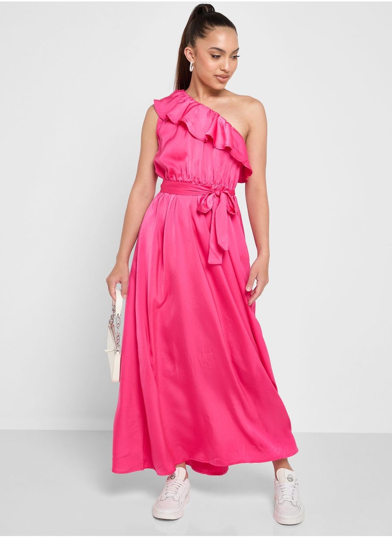 Ginger - One Shoulder Ruffled Dress - Image 1