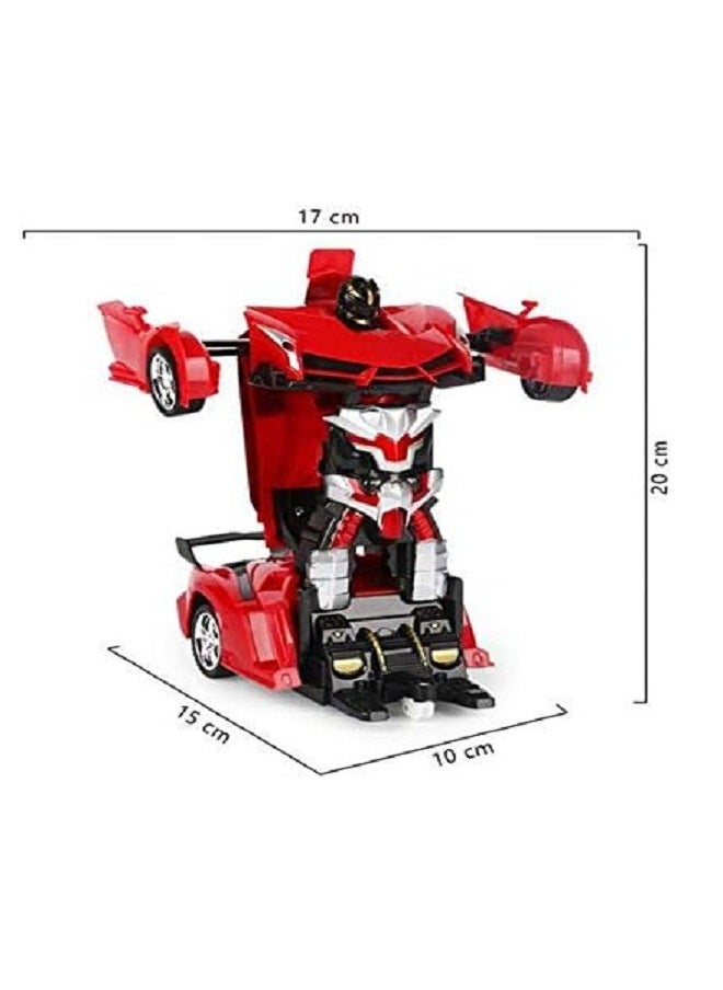 Generic 2 In 1 Transformer Deformation Robot Lamborghini Car - Remote Control With Lights & Music (Red)  - Image 2