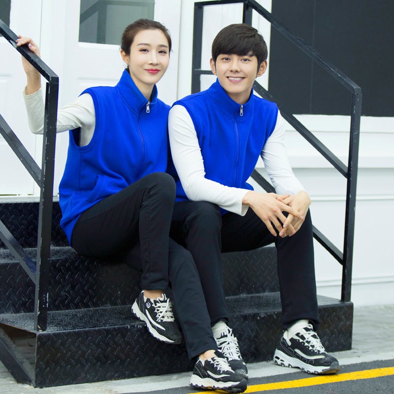 Public Welfare Activities Vest Work Clothes Printing Logo Supermarket Internet Cafe Restaurant Vest Fleece-Lined Work Clothes - Image 3