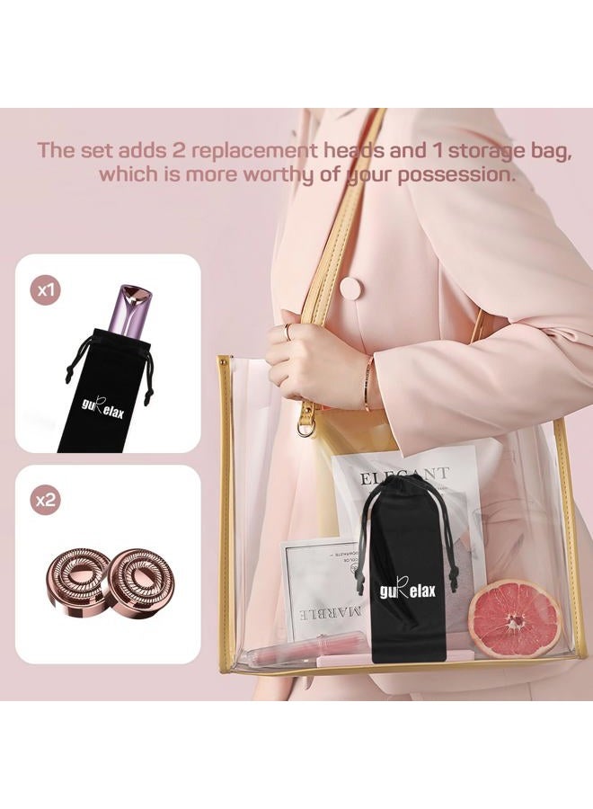 gurelax Facial Hair Removal for Women, Electric Painless Facial Hair Remover for Face, Lip, Chin with 2 x Replacement Heads - Image 4