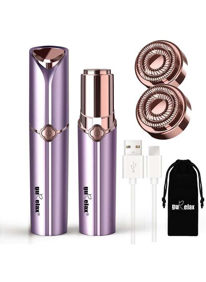 gurelax Facial Hair Removal for Women, Electric Painless Facial Hair Remover for Face, Lip, Chin with 2 x Replacement Heads - Image 1