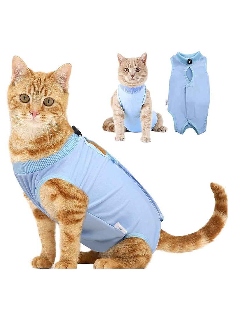 Cat Surgical Recovery Suit for Abdominal Wounds Skin Diseases Professional Breathable E Collar Alternative Cotton Surgery Shirt Cats and Dogs After Wear Anti Licking - Image 1