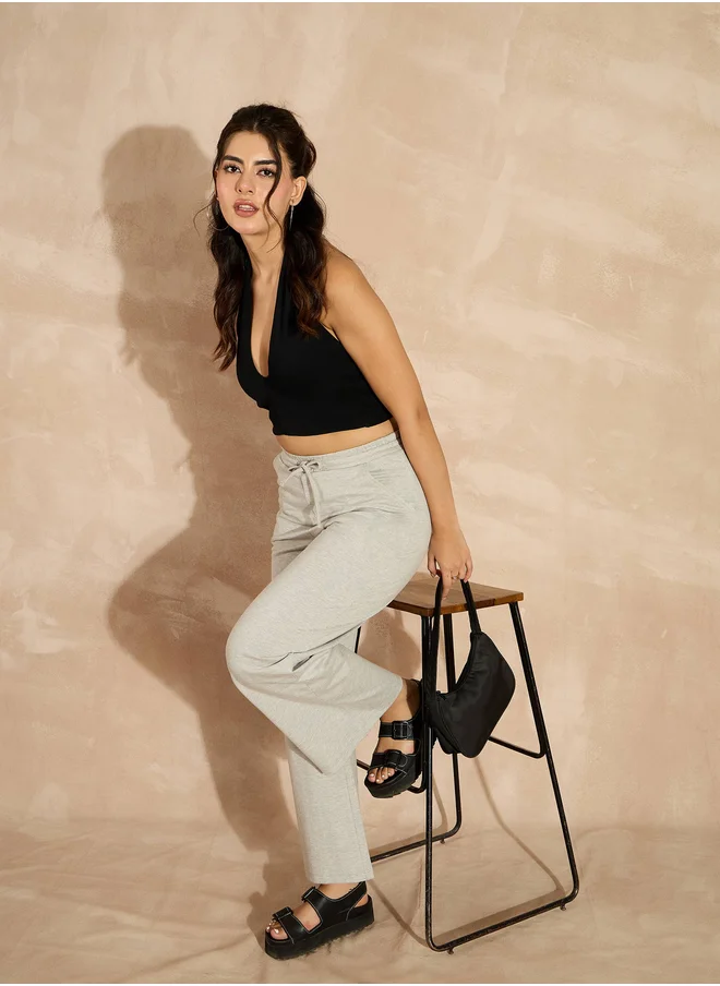 ساسافراس Mid Rise Wide Leg Terry Track Pants