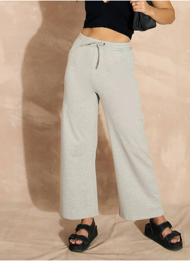 ساسافراس Mid Rise Wide Leg Terry Track Pants