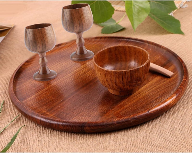 Zopsc Wooden Goblets, Vintage Wood Wine Goblet and Tea Cup, Multi-Functional Wood Mug for Home Kitchen Office Hotel - Image 1