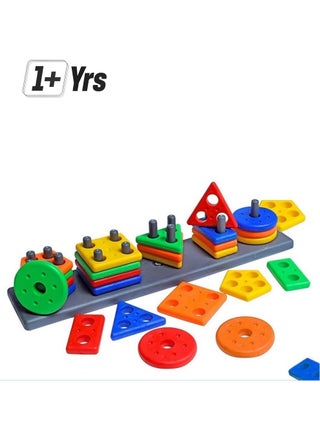 Fat Brain Toys Smart Activity Blocks for Toddlers - Educational Geometric Sorting and Stacking Toy for Kids Ages 1-3+, Colorful Learning Puzzle Game for Early Development and Fine Motor Skills - pzsku/Z10C98B12508B22F9A7EDZ/45/1749118994/7aea4df3-dafd-471f-8548-0bef279d5eb2