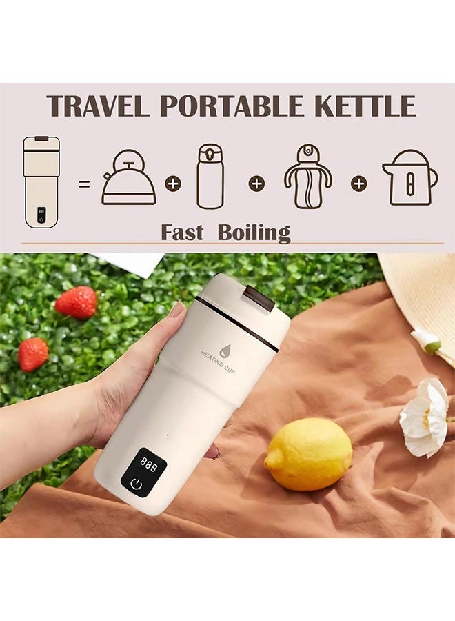 NIBEMINENT Electric Travel Kettle,Portable Water Boiler with Temperature Control and LCD Display,Auto Shut Off and Boil Dry Protection with Keep Warm Function,400ml Stainless Steel Kettle - Image 2