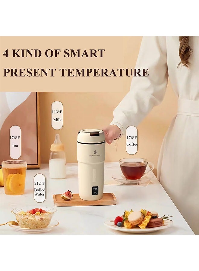 NIBEMINENT Electric Travel Kettle,Portable Water Boiler with Temperature Control and LCD Display,Auto Shut Off and Boil Dry Protection with Keep Warm Function,400ml Stainless Steel Kettle - Image 5