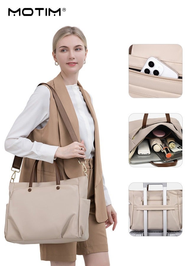 موتيم حقيبة حمل للكمبيوتر المحمول مقاس 16 بوصة للنساء، حقيبة كمبيوتر خفيفة الوزن، حقيبة كمبيوتر كبيرة السعة، حقيبة يد للأعمال، حقيبة كتف نسائية للمكتب والتسوق - Image 1