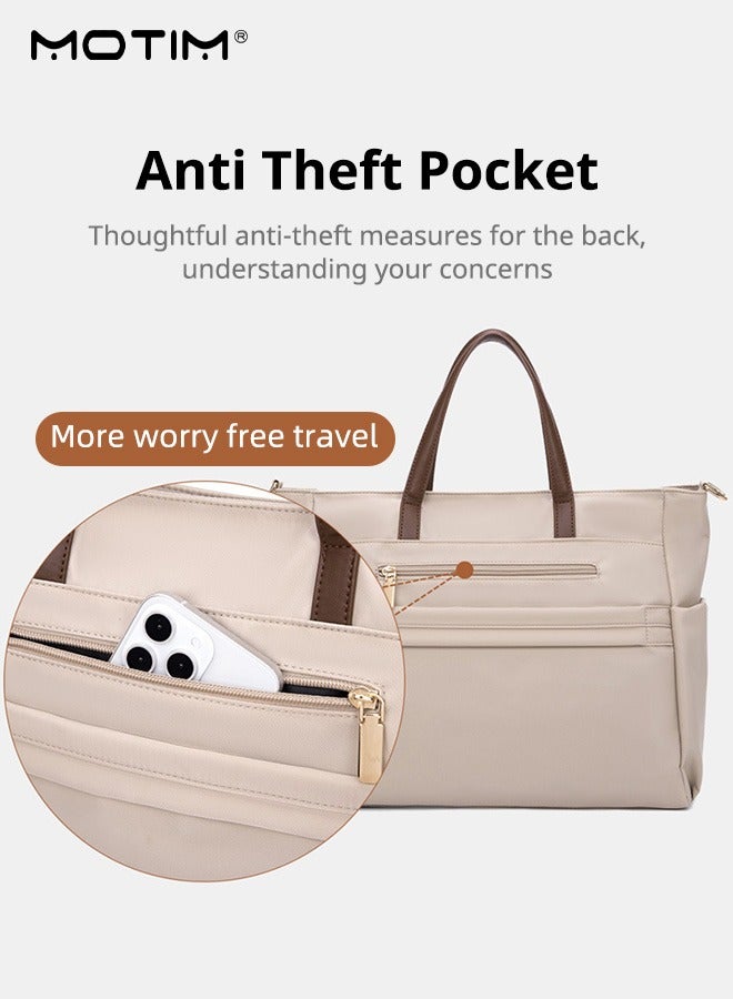 Motim 16 Inch Laptop Bag for Women, Waterproof Computer Tote Bag, Large Capacity Business Handbag Computer Briefcase, Women Large Capacity Shoulder Messenger Bag for Office, Shopping  - Image 2