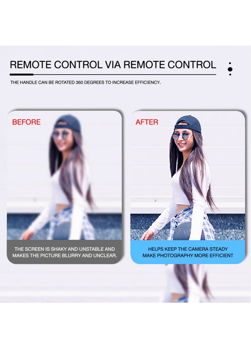 Selfie Stick with Wireless Bluetooth Remote, Portable Selfie Stick Tripod with Light, 1.8 m, Compatible with i Phone and Android Smartphones , P180 - Image 5