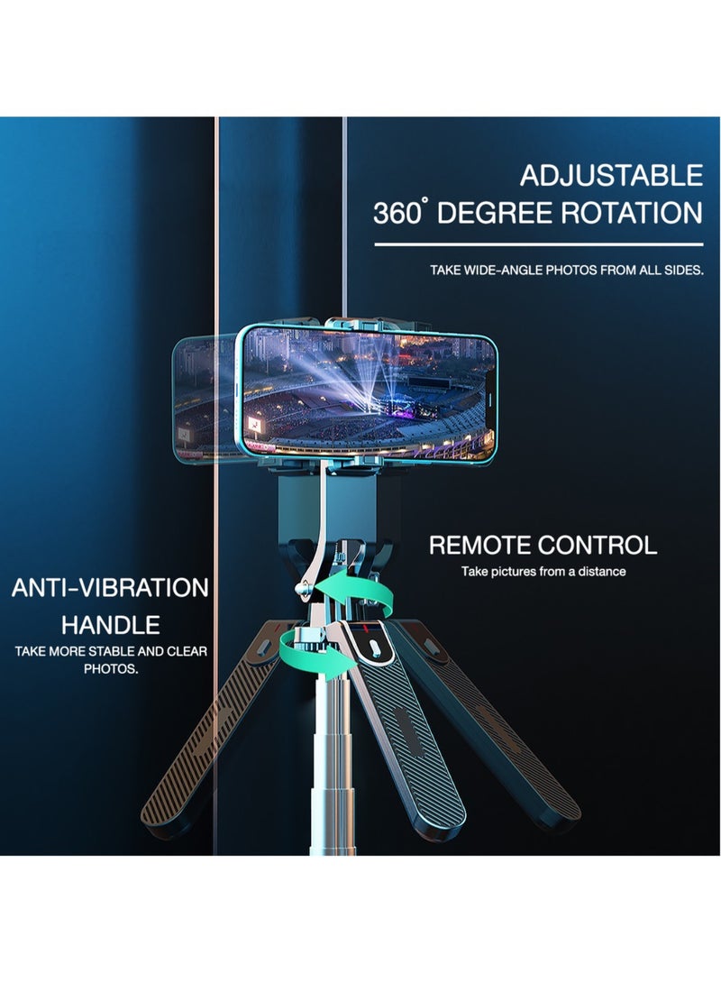 Selfie Stick with Wireless Bluetooth Remote, Portable Selfie Stick Tripod with Light, 1.8 m, Compatible with i Phone and Android Smartphones , P180 - Image 3